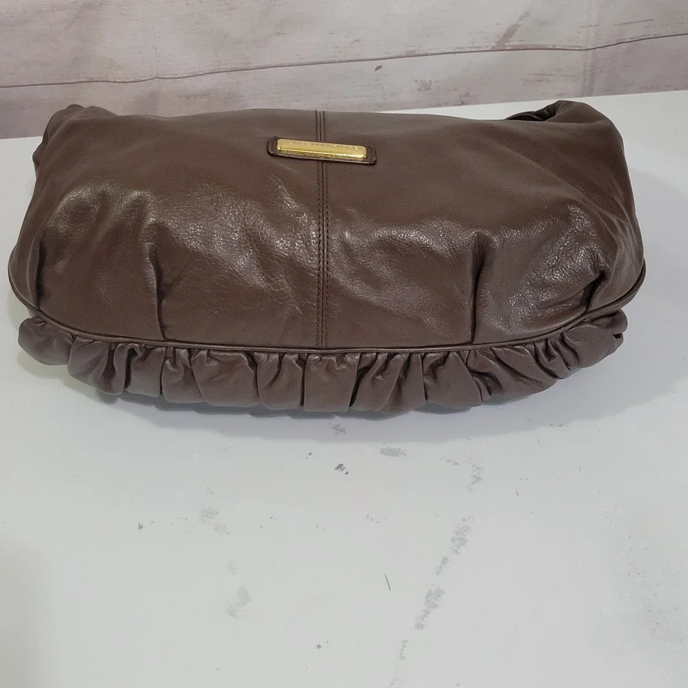 Iabella Fiori Hobo Bag Brown Leather Bag Charm Braided Handle